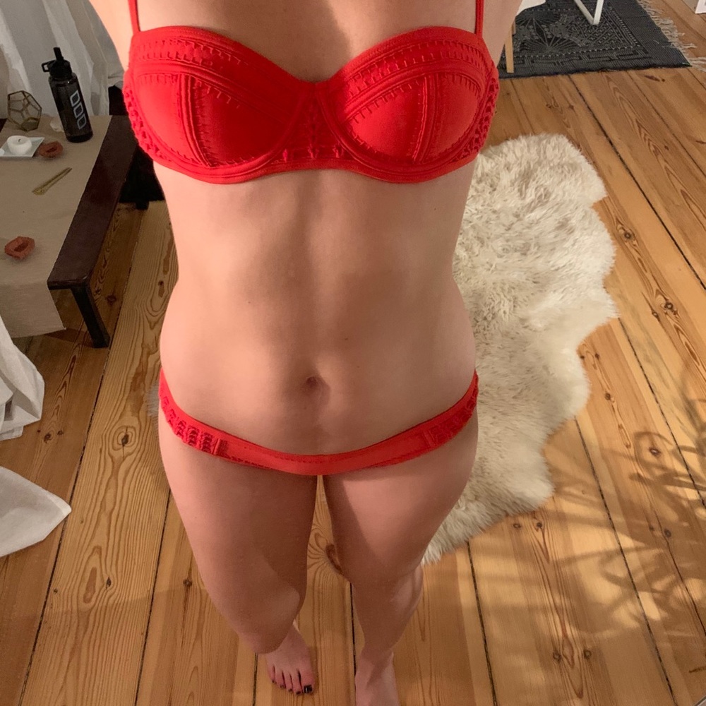 Triangl Red Crochet Bikini Set XS/S